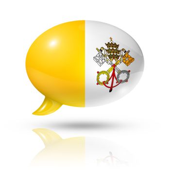 three dimensional Vatican City flag in a speech bubble isolated on white with clipping path