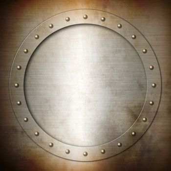 Rusty brushed Steel round frame background texture wallpaper