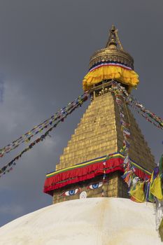 Boudhanath Stupa located in Kathmandu, Nepal. It aslo the world heritage site of UNESCO.
This photo was shot 2 weeks before huge earthquake.