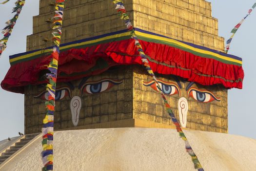 Boudhanath Stupa located in Kathmandu, Nepal. It aslo the world heritage site of UNESCO.
This photo was shot 2 weeks before huge earthquake.