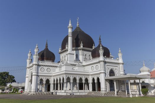 The Zahir Mosque is Kedah's state mosque. It is located in the heart of Alor Star, the state capital of Kedah, Malaysia. It is one of the grandest and oldest mosques in Malaysia, built in 1912. The design was inspired by the vision of the late Sultan Muhammad Jiwa Zainal Abidin II. The state's Quran reading competition is held annually within the premises of the mosque. This mosque has been voted the top 10 most beautiful mosques in the world.