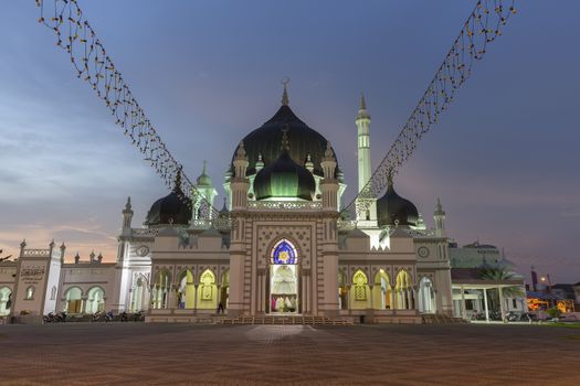 The Zahir Mosque is Kedah's state mosque. It is located in the heart of Alor Star, the state capital of Kedah, Malaysia. It is one of the grandest and oldest mosques in Malaysia, built in 1912. The design was inspired by the vision of the late Sultan Muhammad Jiwa Zainal Abidin II. The state's Quran reading competition is held annually within the premises of the mosque. This mosque has been voted the top 10 most beautiful mosques in the world.