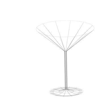 Icons glass Wine glasses,  brandy, whiskey and martinis silhouette on a white background