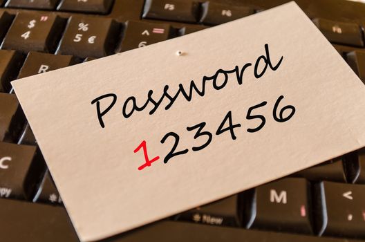 Easy Password Concept on black keyboard