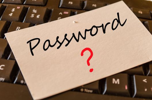 Password Concept on black keyboard