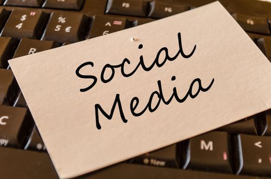 Social Media Concept on black keyboard