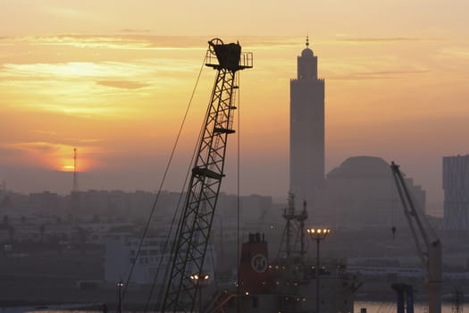 Sunset View in Casablanca port