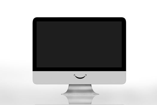 Illustration of a modern computer that smiles