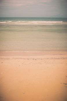 Beach sand and blue sea in Thailand vintage