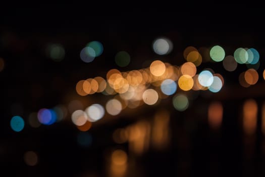 City night background in Kiev out of  focus