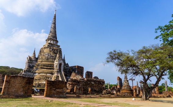 Thai Ancient City with Ruin Pagoda and Building, Thailand