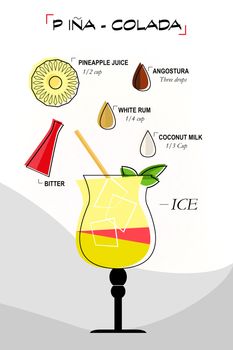 Cocktail drawn recipe