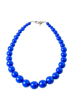 beautiful blue necklace closeup isolated