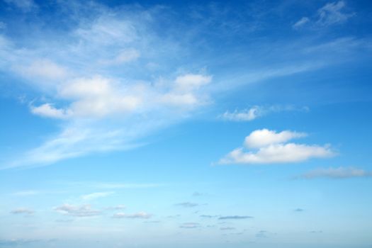 Summer Clouds in the blue sky at Rayong, Thailand.