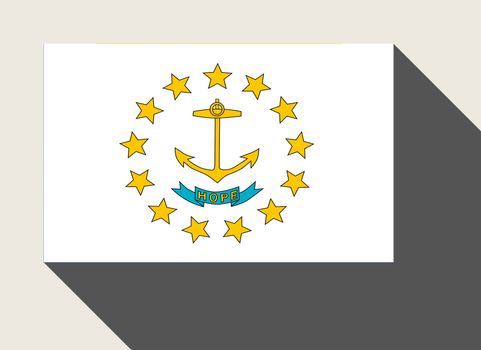 American State of Rhode Island flag in flat web design style.