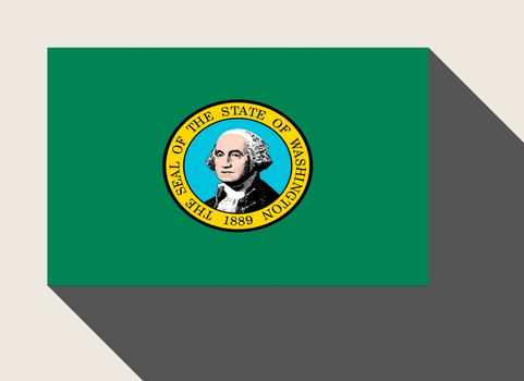 American State of Washington flag in flat web design style.