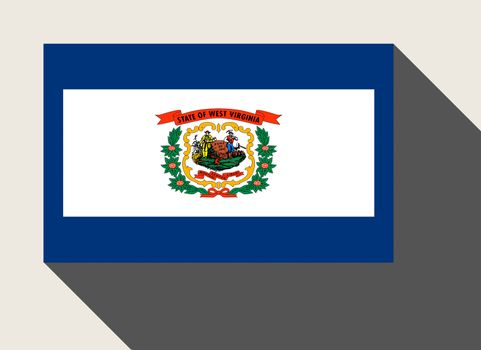 American State of West Virginia flag in flat web design style.