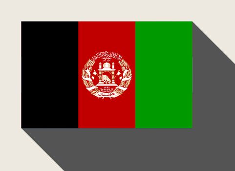 Afghanistan flag in flat web design style.