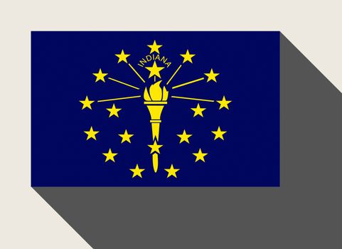 American State of Indiana flag in flat web design style.