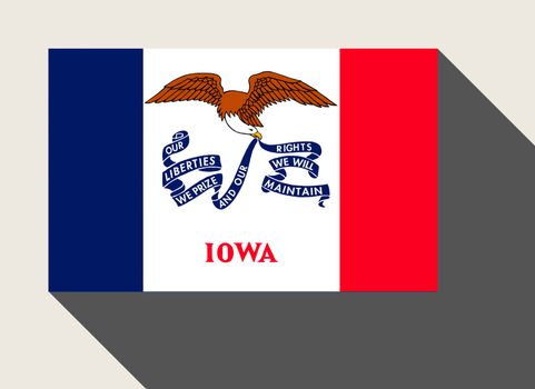 American State of Iowa flag in flat web design style.