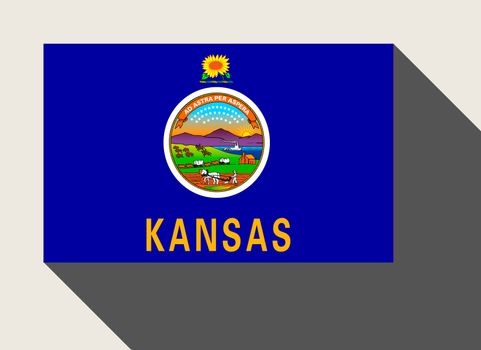 American State of Kansas flag in flat web design style.