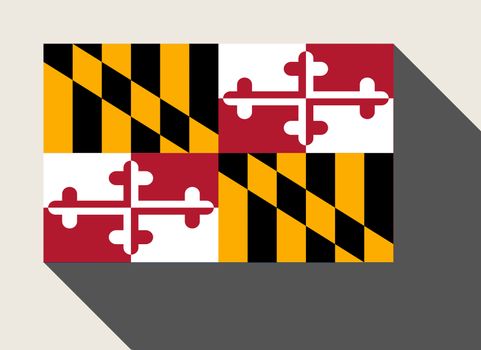 American State of Maryland flag in flat web design style.