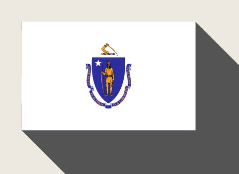 American State of Massachusetts flag in flat web design style.