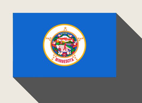 American State of Minnesota flag in flat web design style.