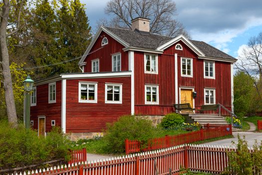 The typical swedish wooden house in stockholm