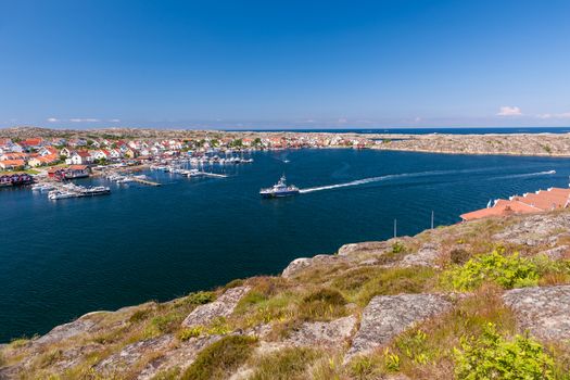 Colored houses village de smogen in sweden, europe