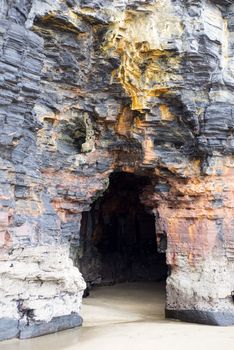 cave entrance at the beach in Ballybunion county Kerry Ireland