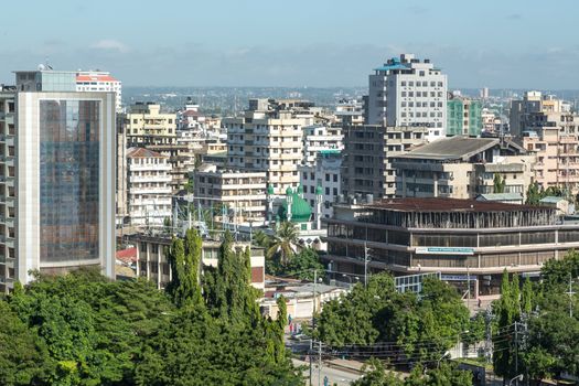 View of the downtown area of the city of Dar Es Salaam, Tanzania