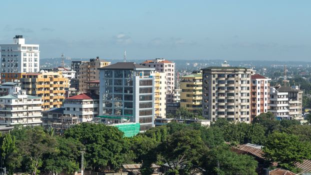 View of the downtown area of the city of Dar Es Salaam, Tanzania