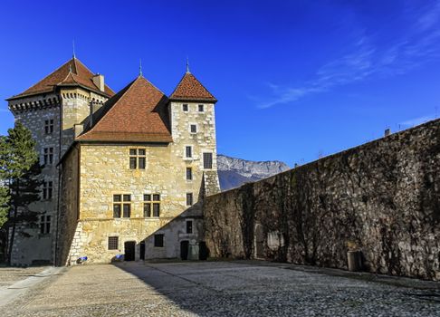 Annecy castle by beautiful summer day, France
