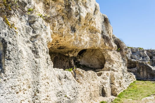 Ancient ruins of Greek Theater in Syracuse, Sicily, Italy