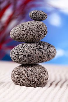 Stones and bamboo, zen, magical ambient atmosphere theme