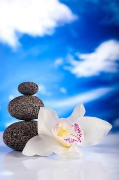 Balanced zen stones, magical ambient atmosphere theme