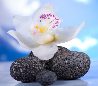 Balanced zen stones, magical ambient atmosphere theme