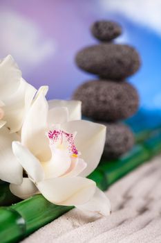 Balanced zen stones, magical ambient atmosphere theme