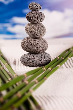 Zen and blue sky, magical ambient atmosphere theme