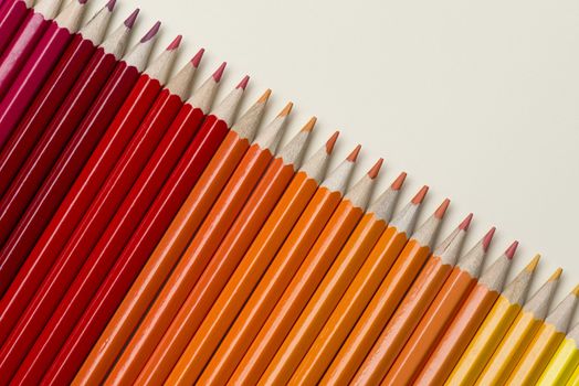 Abstract composition of a set wooden colour pencils