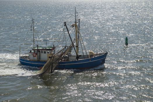 Fishing boat on the UNESCO protected Dutch Wadden Sea