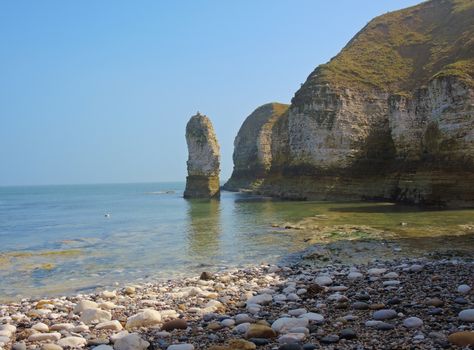 An image taken on a pebble beach at Flamborough Head on the Yorkshire coast.