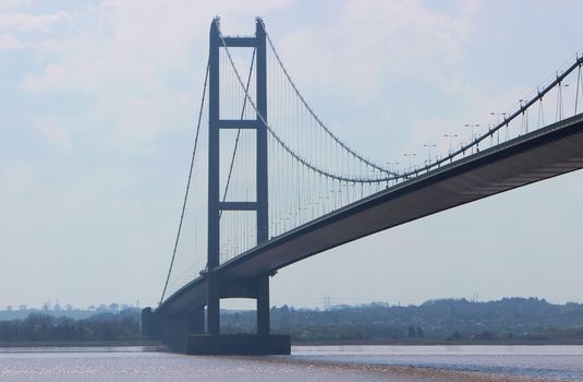 An image of the Humber Suspension Bridge in Yorkshire, England.