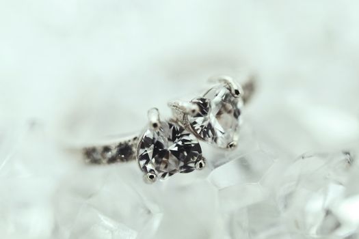 Jewelry. Beautiful ring with diamond