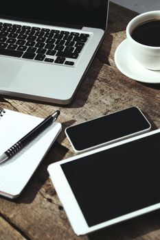 Technology. Electronics on the table