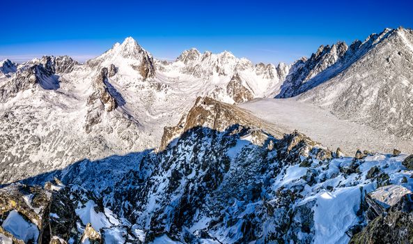 Winter mountains panorama in High Tatras, Slovakia, Europe