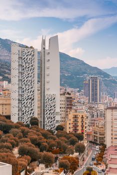 Skyline of Monaco, France.