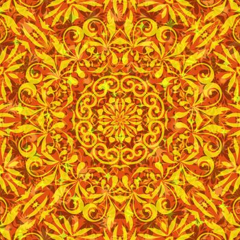 Seamless Abstract Background with Symbolical Floral Pattern