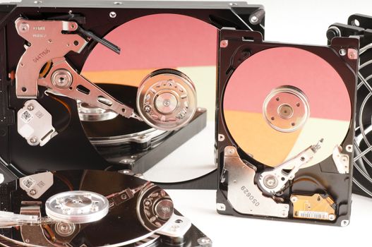 details of hard disk drive opened with evidence of the internal disk